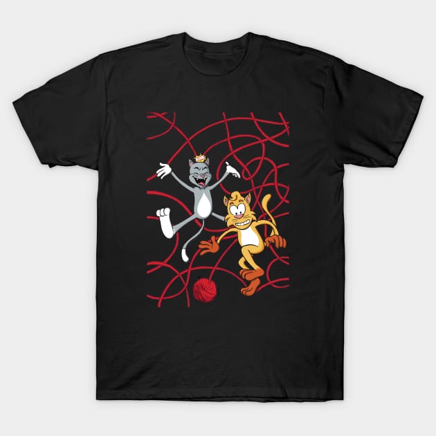 Cats At Play T-Shirt by Hazzum